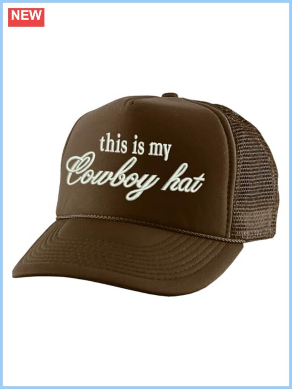 Embroidered Trucker Hat Western Snapback Cap Adjustable